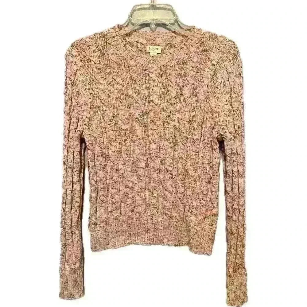 J Crew Cable Pullover Cotton Blend Sweater Women’s Size Small Summer Classic